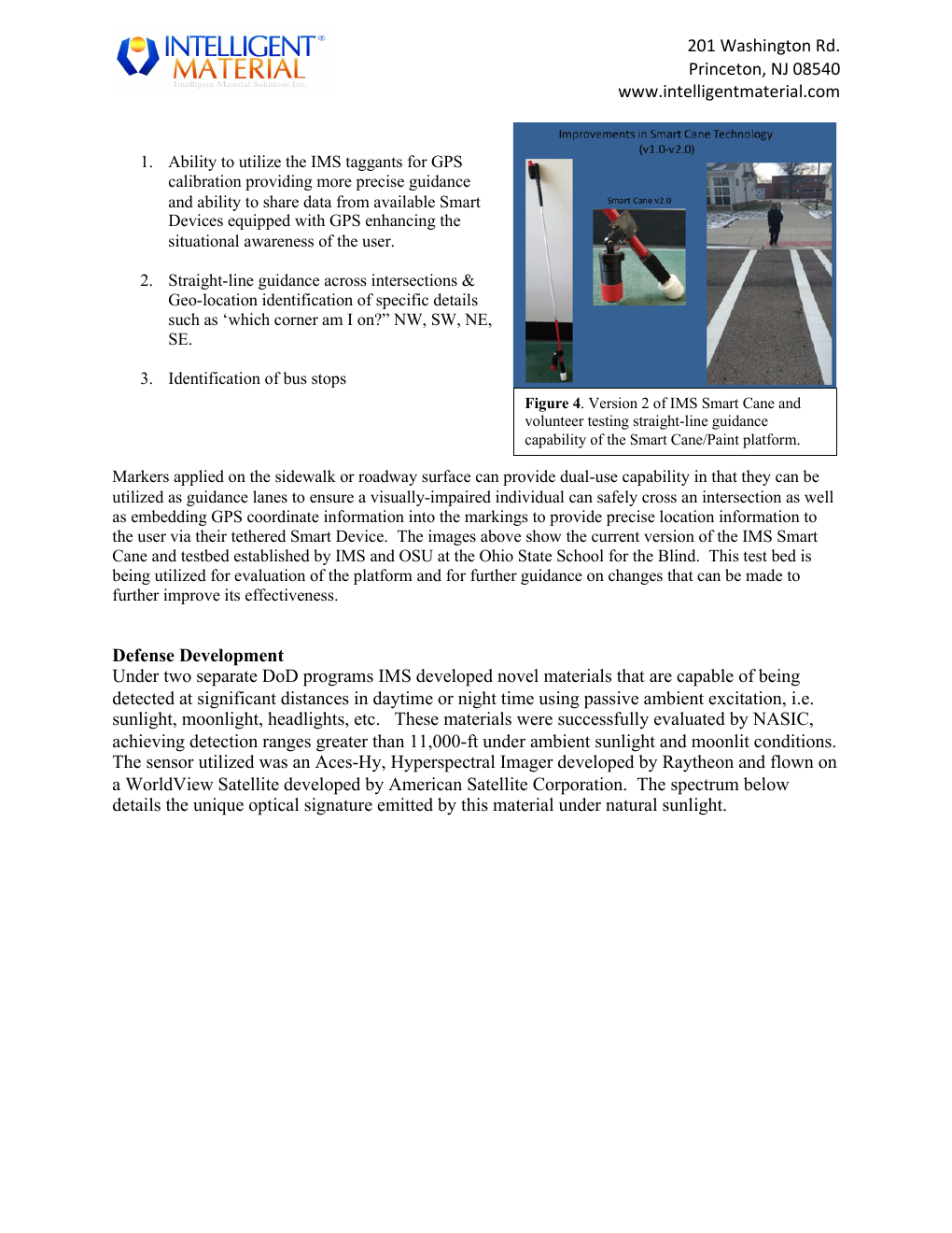 IMS Smart Cane and Intelligent Paint guidance concept for visually impaired pedestrians
